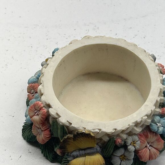 Vintage Hand Painted Butterfly Trinket Box By Artisan Fair Inc - EUC - Picture 5 of 9